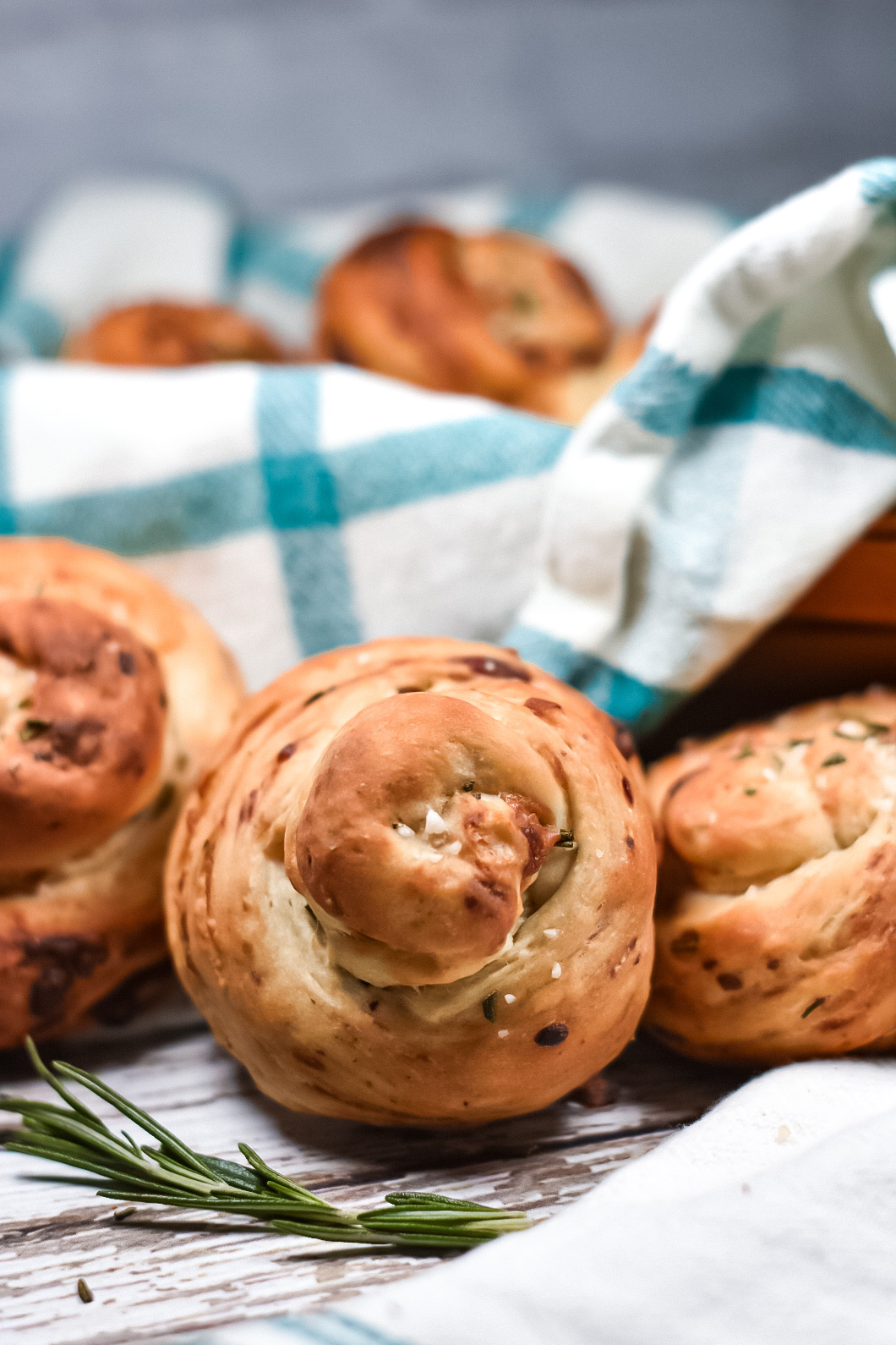 Dinner roll recipe with bleu cheese, rosemary and dates