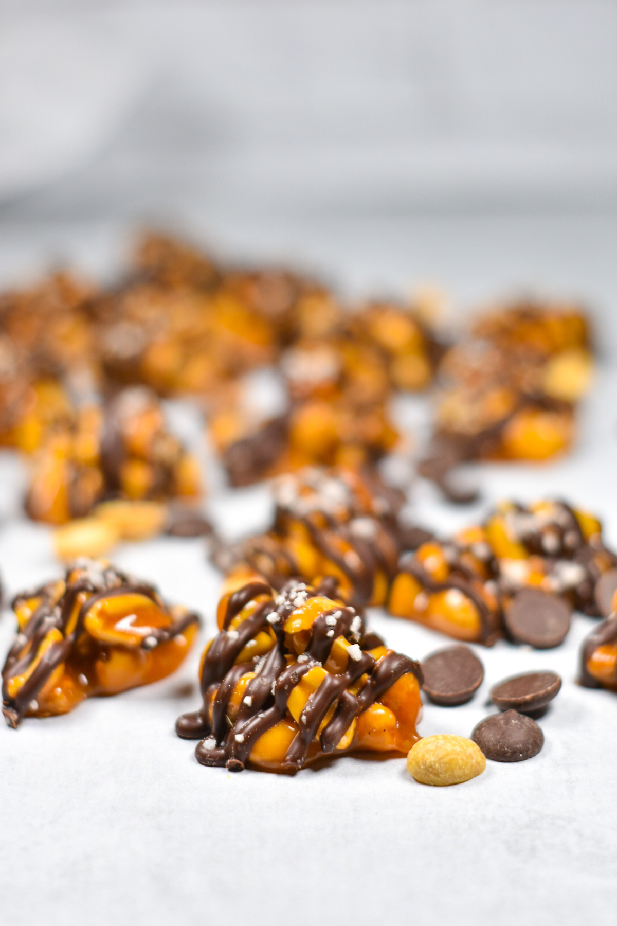 Peanut Clusters with Chocolate and Sea Salt