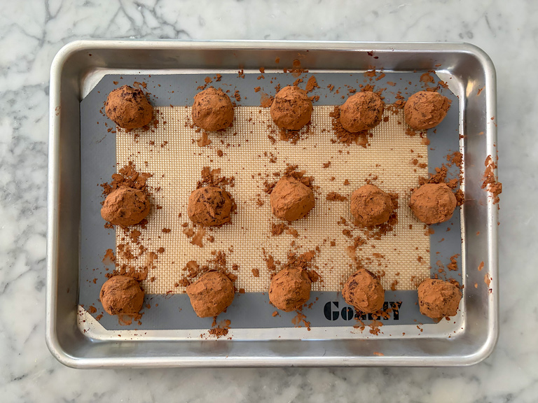 truffles coated in cocoa powder