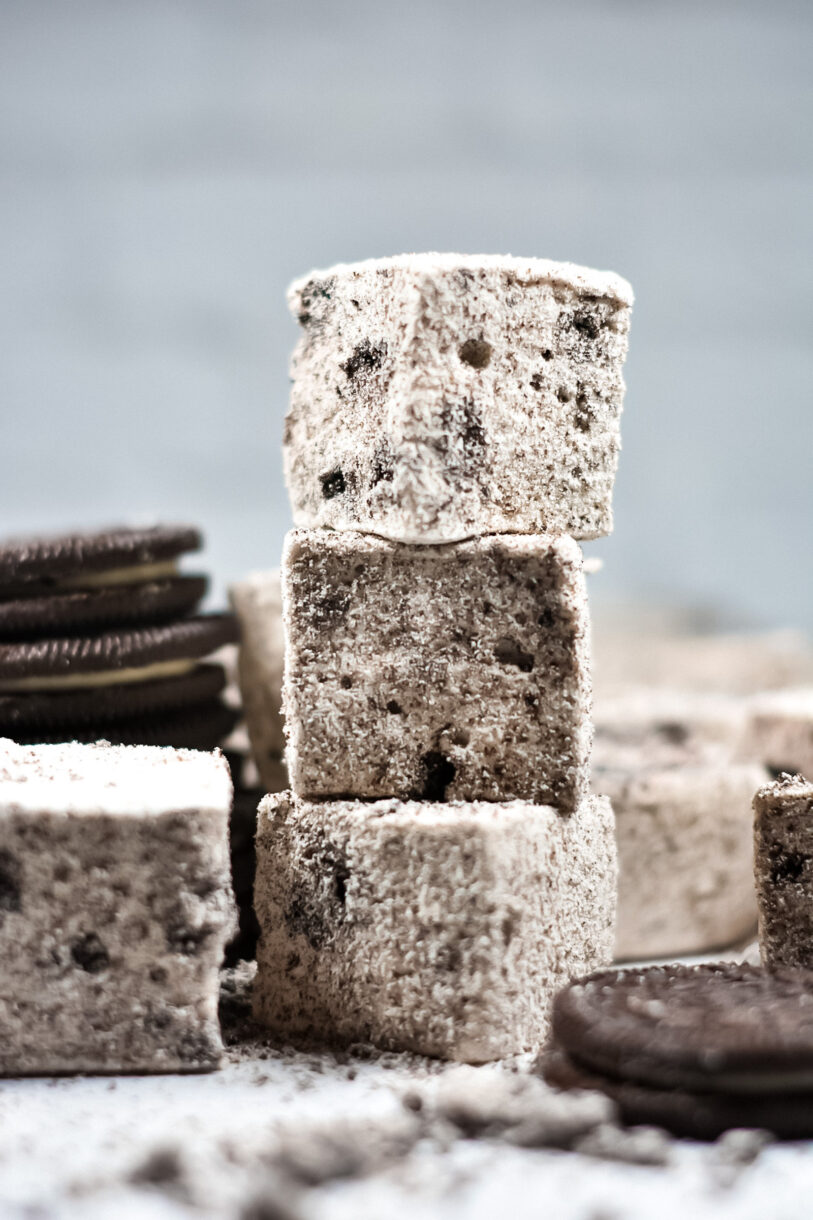 A stack of homemade Oreo marshmallows
