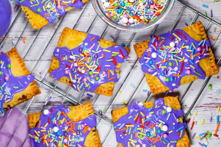 Blueberry hand pies on a wire rack