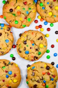 Rainbow M&M Peanut Butter Cookies