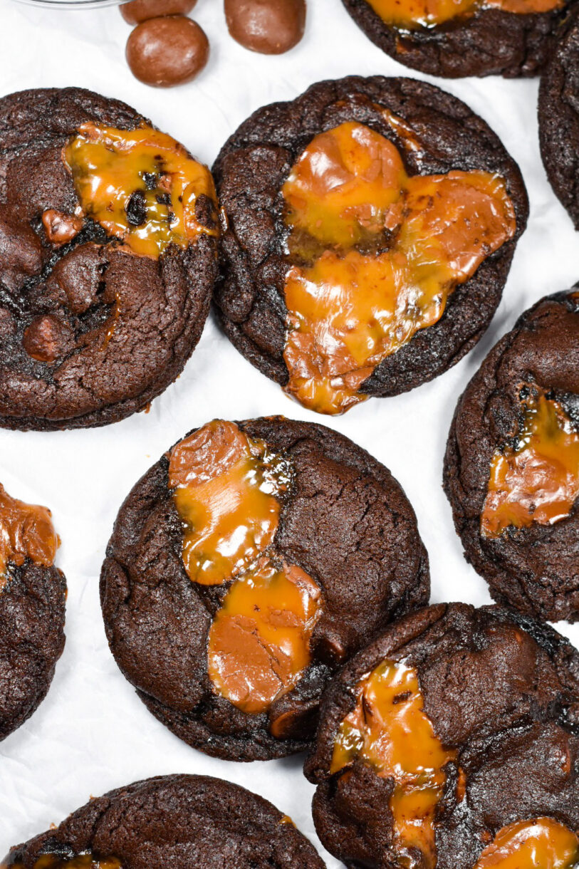 Chocolate Caramel Cookies • baste cut fold