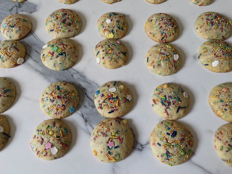 whoopie pie cakes arranged on a marble countertop