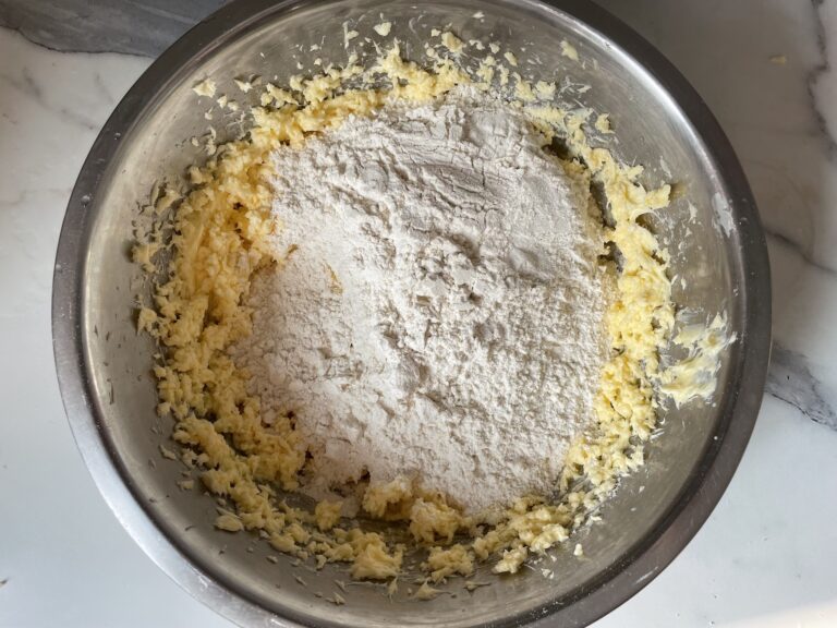 Butter and flour in metal bowl