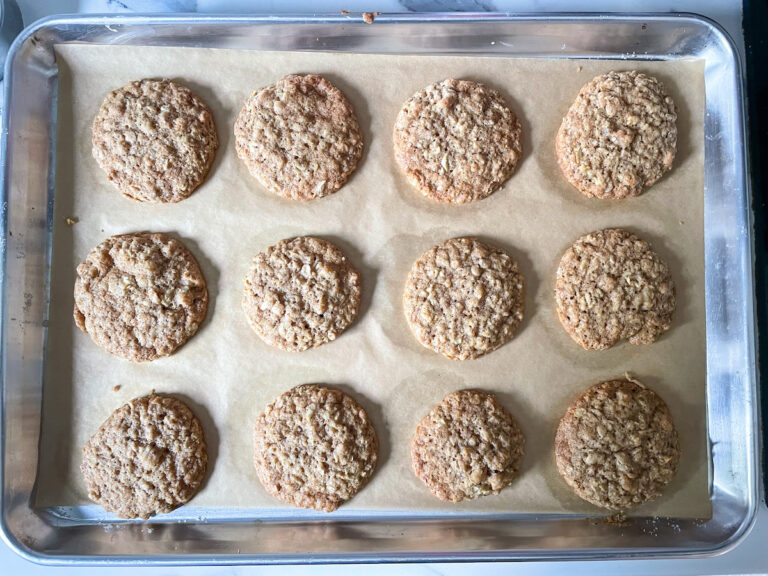 Tray of parsnip oatmeal cookies