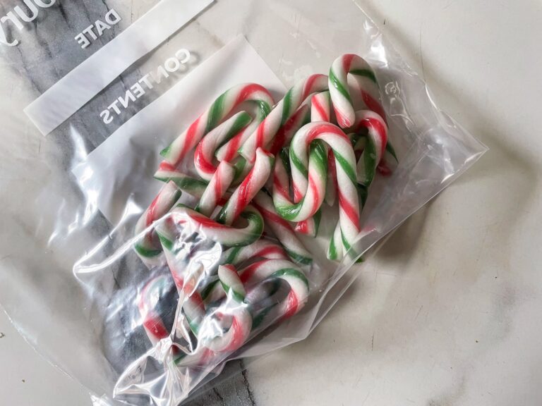 Candy canes in a plastic bag