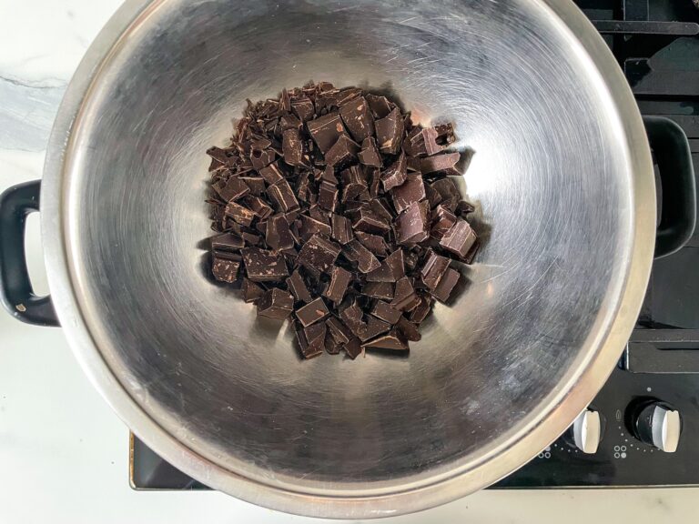 Bowl of chocolate on stovetop