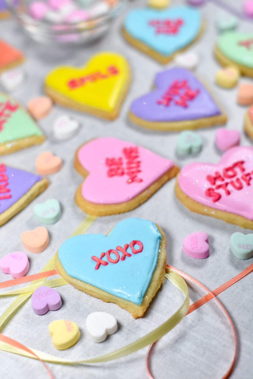 Valentine's Day royal icing cookies