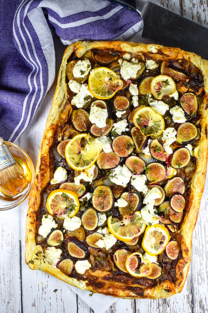 Savory fig, goat cheese and onion galette