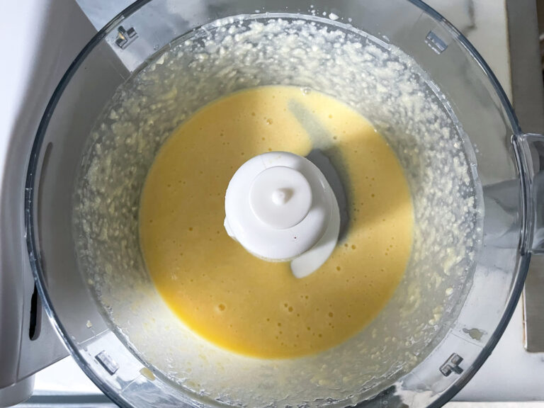 Brie cream mixture in food processor