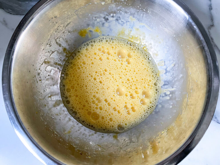 Mix eggs until frothy