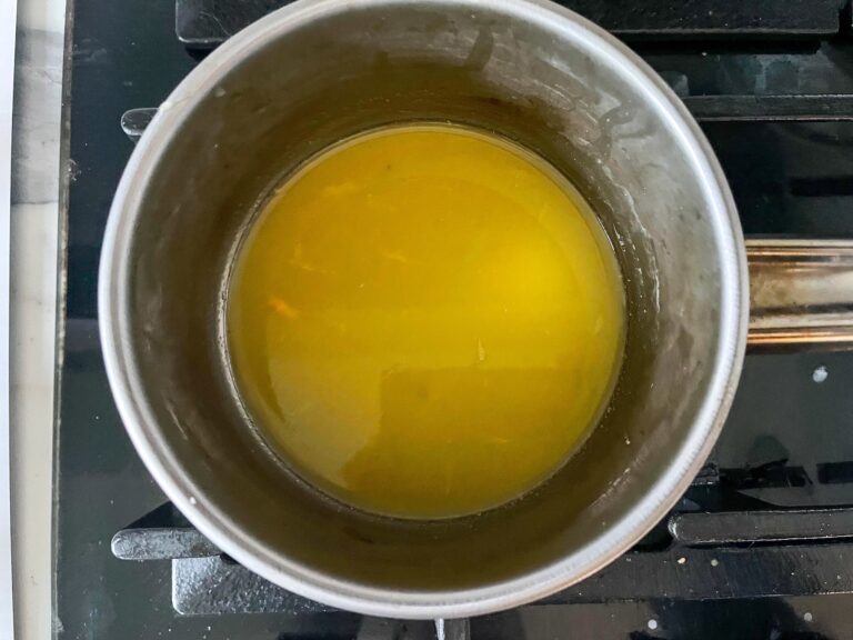 Orange juice in pan