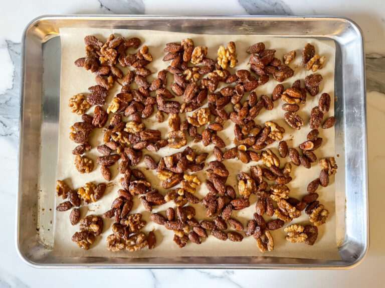 A tray of homemade spiced nuts