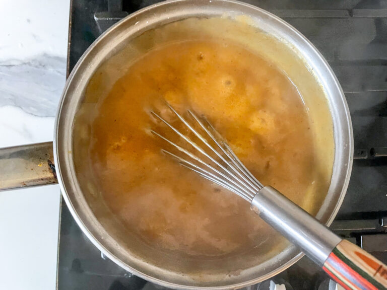 Cooking pudding on stovetop