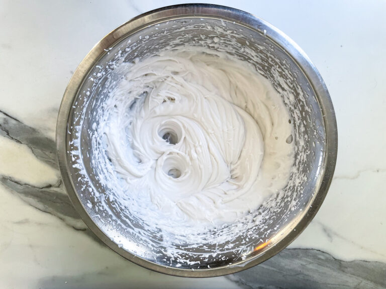 A bowl of coconut whipped cream