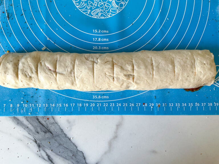 Roll of homemade pizza dough