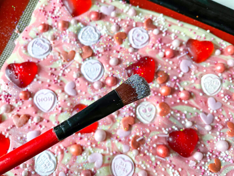 A paintbrush with edible glitter
