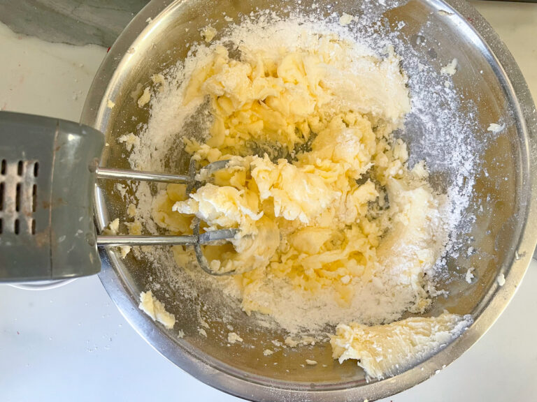 Butter in a bowl with mixer