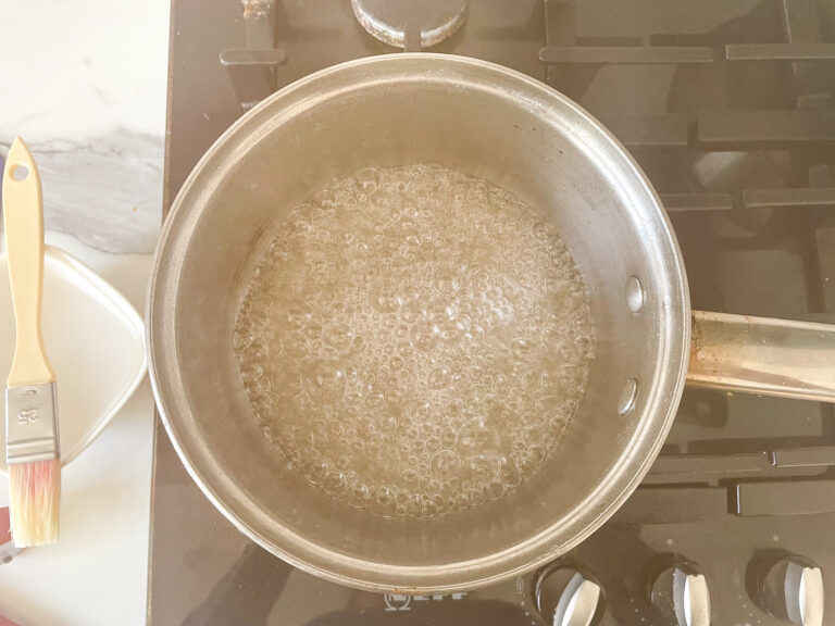 Boiling sugar on a stovetop