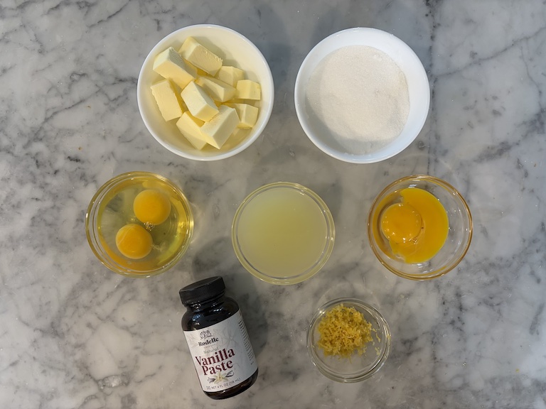 Lemon curd ingredients