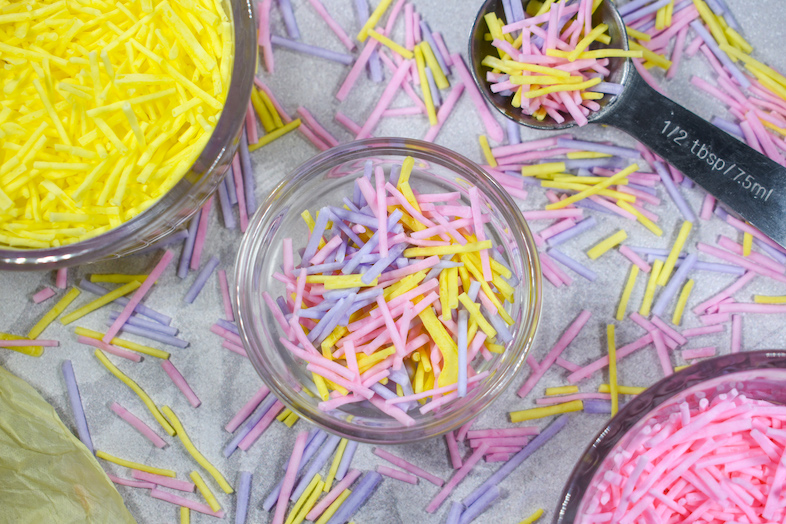 Dishes of homemade sprinkles