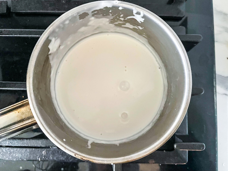 A pan of coconut cream