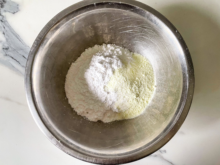 A bowl of milk powder and sugar 