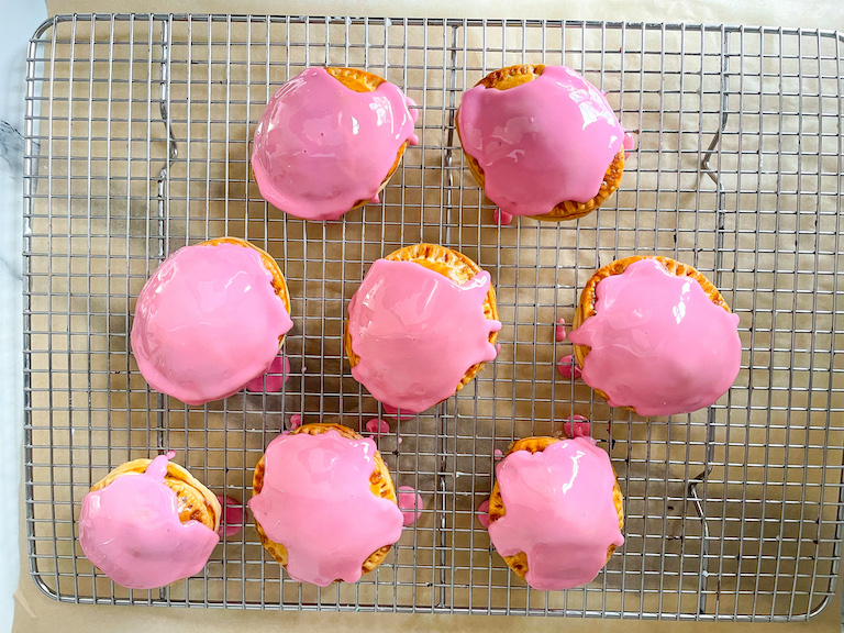 Hand pies with pink glaze