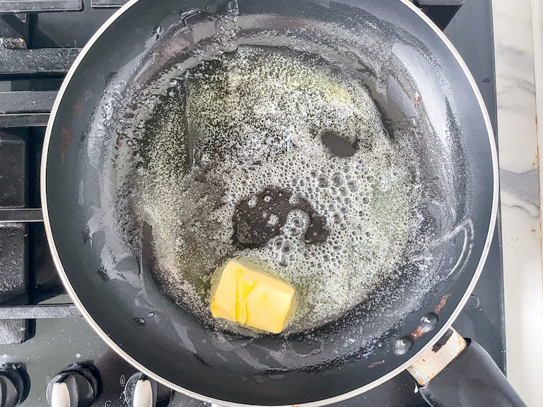 Melting butter in a saucepan