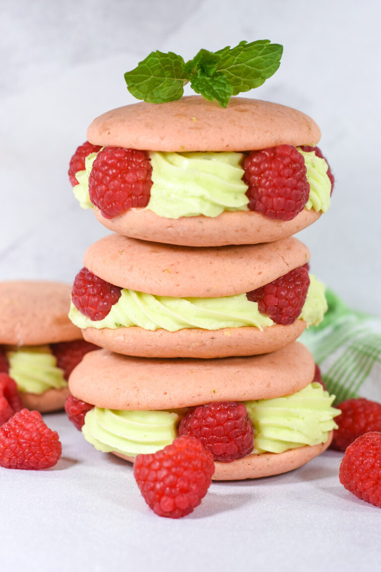Raspberry Whoopie Pie Recipe with Lime Buttercream • baste cut fold