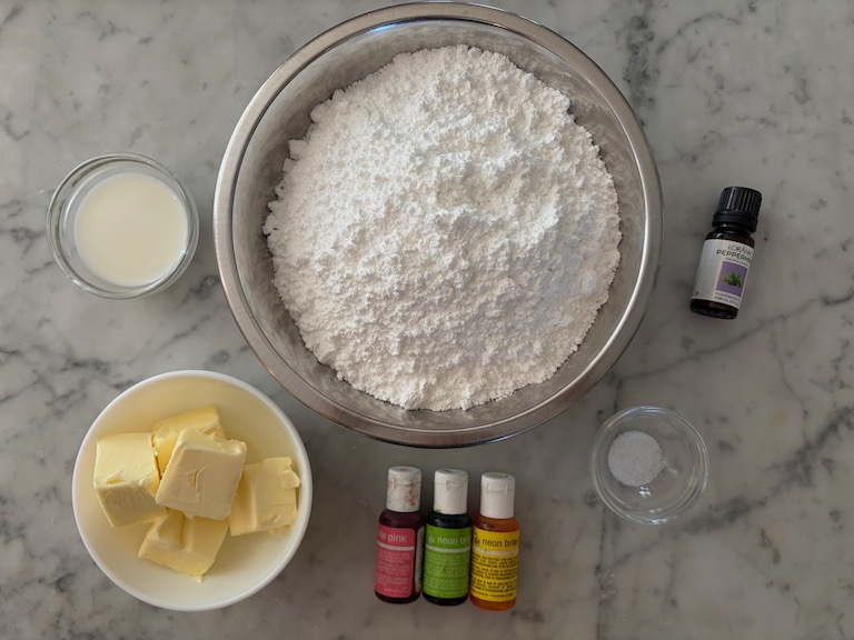 ingredients for making homemade butter mints