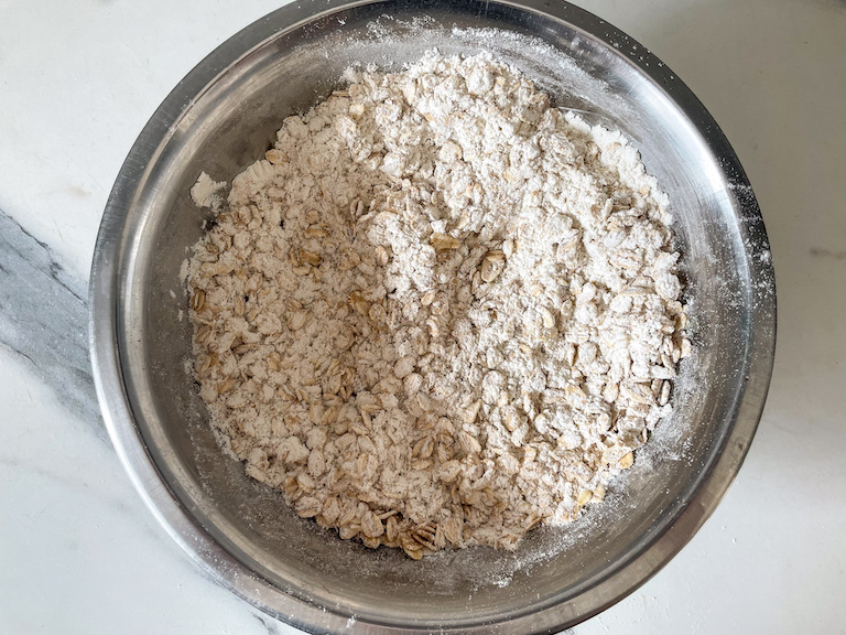 Dry crumb topping in a bowl