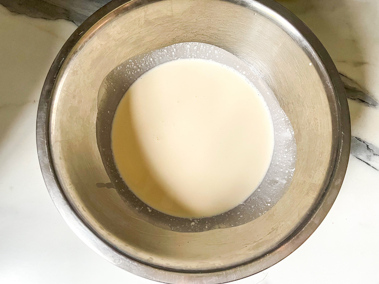 Cream in a bowl