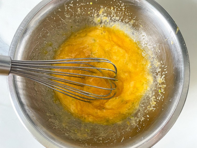 Tempering lime curd