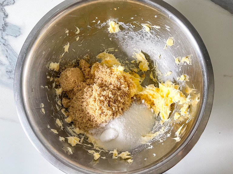 Chai cookie ingredients in a metal bowl