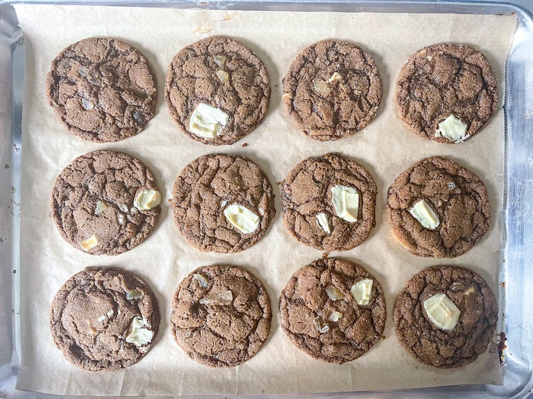 Chai cookies on a tray