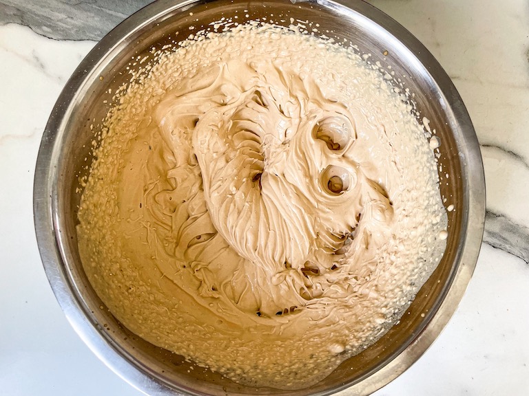 A bowl of coffee whipped cream