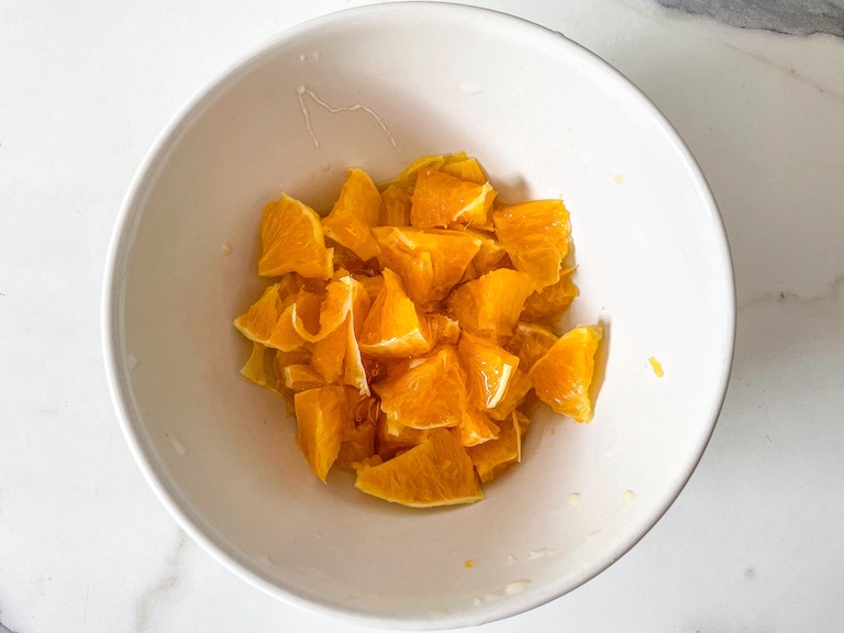 Orange sections in a bowl