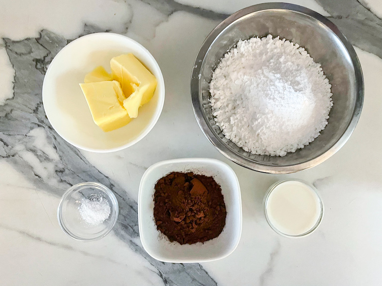 Ingredients for making homemade bourbon biscuits