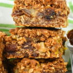 A stack of apple date bars