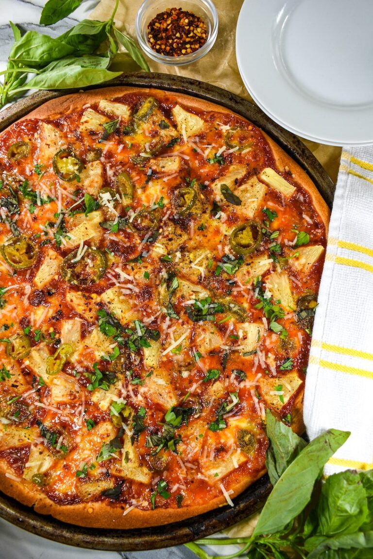 Jalapeño and Pineapple Pizza with Sweet Chili Sauce