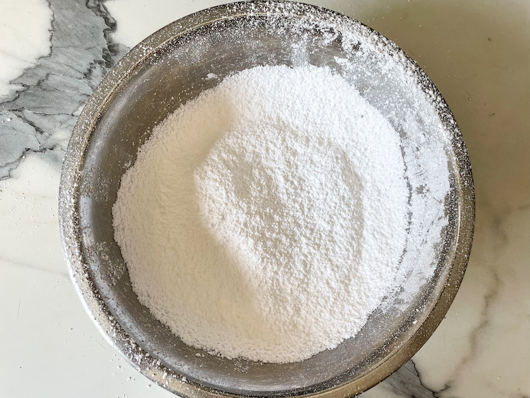 Bowl of sifted confectioner's sugar