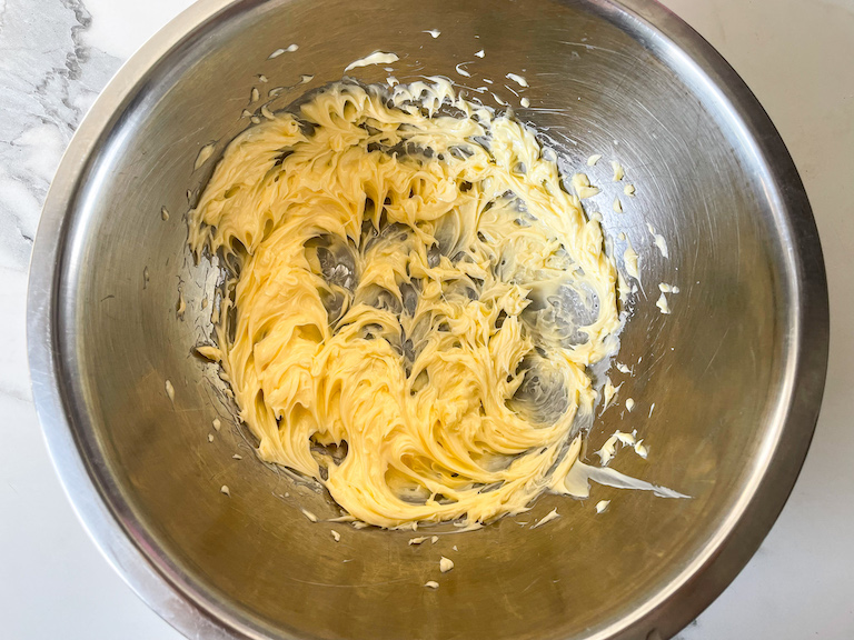 Whipped butter in a bowl