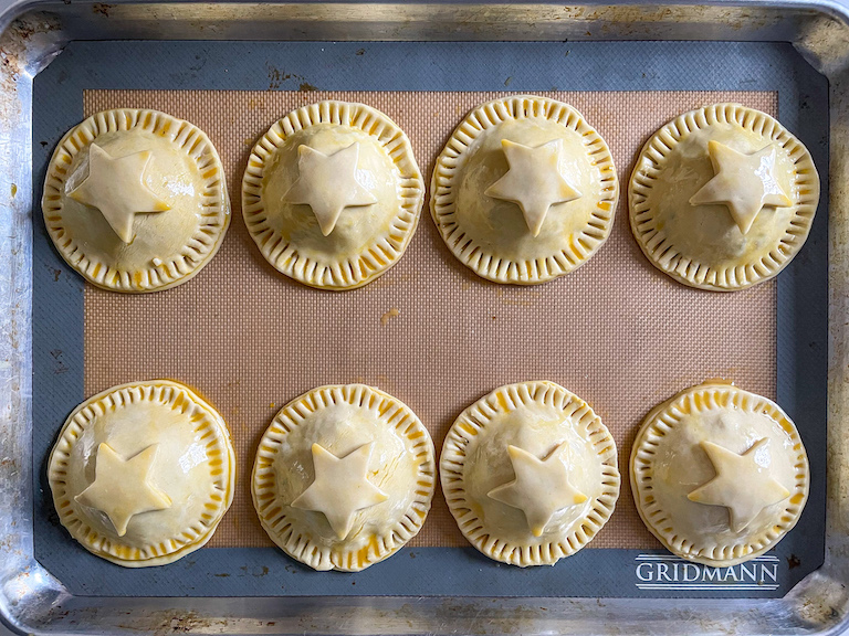 Mincemeat turnovers before baking