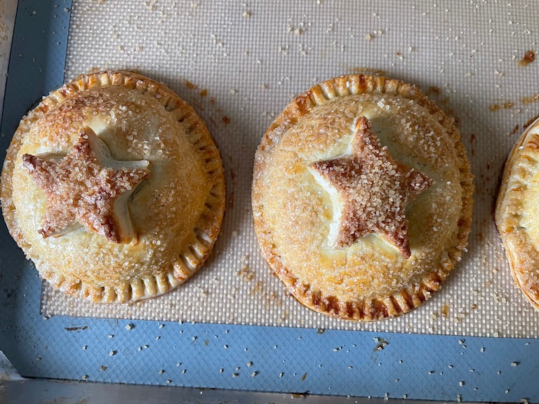 Mince pie hand pies after baking