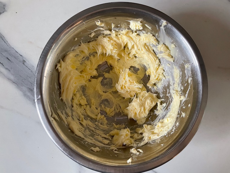 A bowl of whipped butter