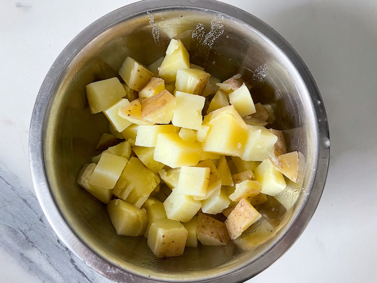 Cooked potatoes in a bowl