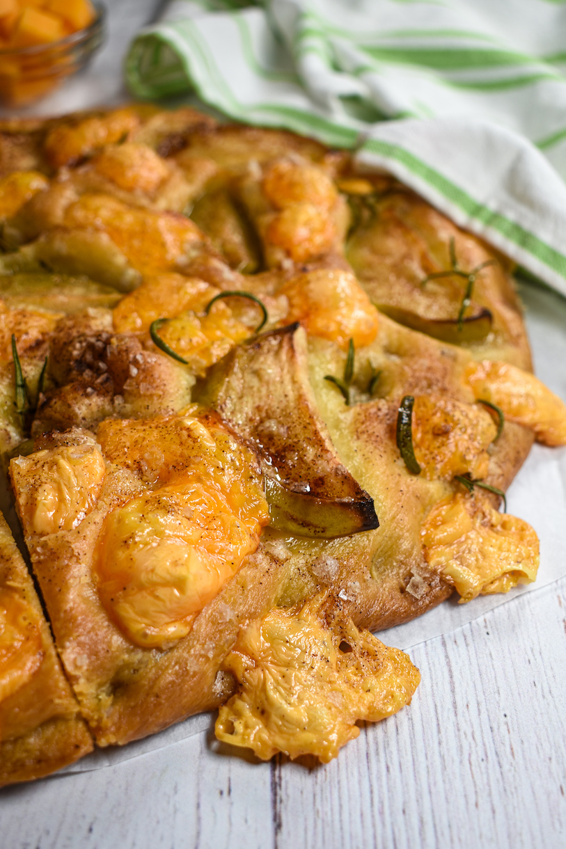 Apple cheddar focaccia bread