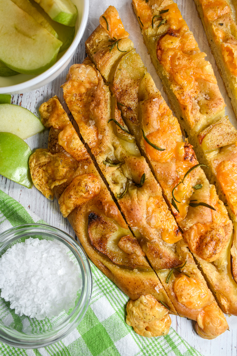 Slices of homemade focaccia